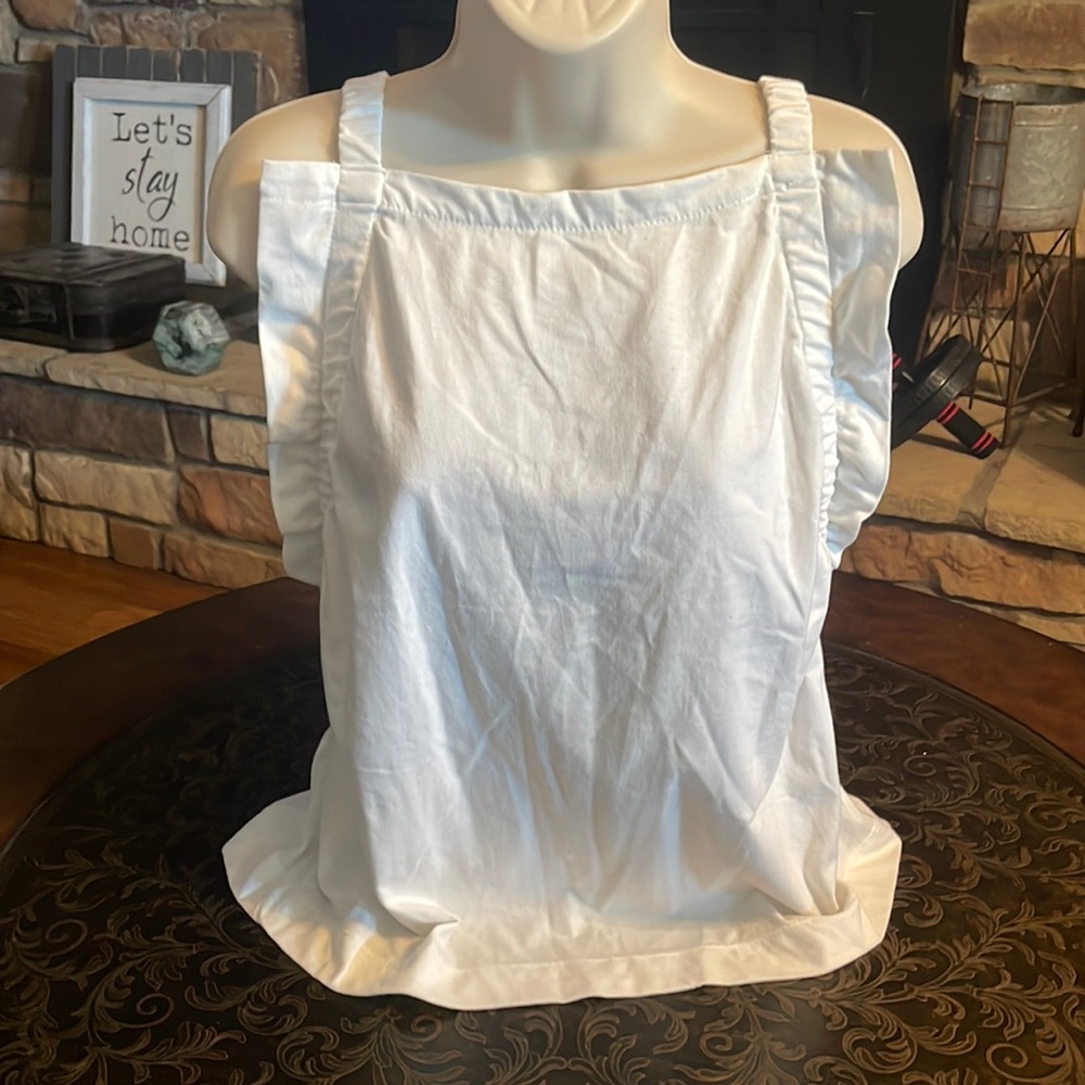 Worn once. White cross cross back